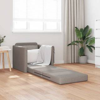 Gulvsovesofa med pude Gråbrun 74 x 77 x 81 cm Stof