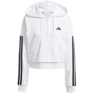 Essentials 3-Stripes French Terry Quarter-Zip hættetrøje - White / Black - L