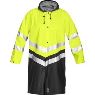 ProJob 646403 6403 regnjakke en iso 20471 klasse 3 / Arbejdsregnjakke Gul/Sort 4XL