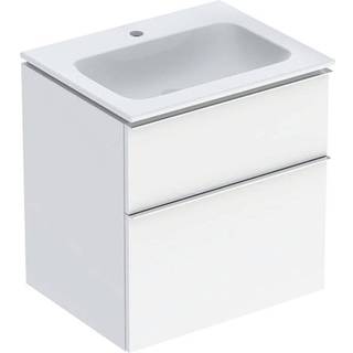 GEBERIT Icon møbelpakke 600x480x630mm 2skuffer hvid lakeret højglans, keratect, greb blankforkromet