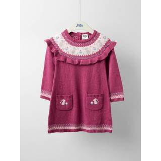 Jojo Maman Bébé JoJo Maman Bébé Rose Pink Mouse Fairisle Knitted Dress - 5-6 Yrs