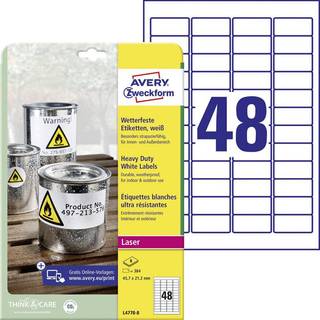 Avery L4778-8 Heavy Duty etiketter 45,7x21,2mm 8ark