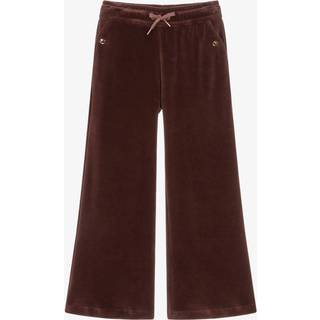 ChloÃ© Kids Logo cotton velvet sweatpants - burgundy - Y 8