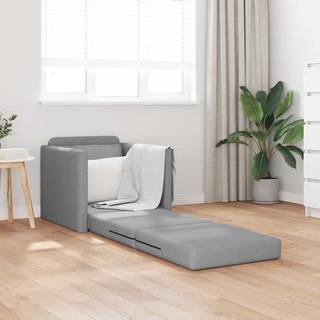 Gulvsovesofa med pude Lysegrå 74 x 77 x 81 cm Stof