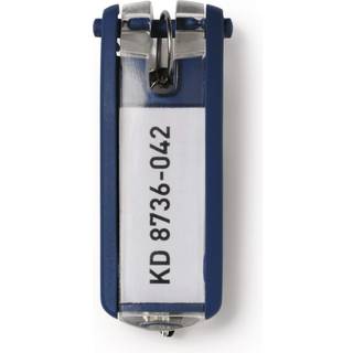 Durable Key Clip Nøglering/brik | Blå | 6 stk.