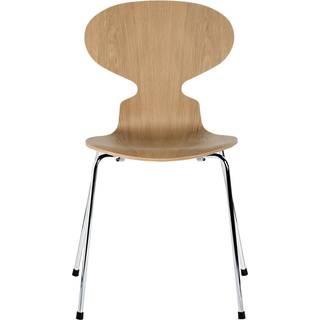Fritz Hansen - Myren 3101 træfiner stålstel krom egetræsfiner - Spisebordsstole - Arne Jacobsen - Træ farvet - Metal/Træ