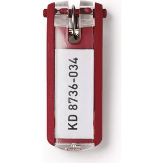 Durable Key Clip Nøglering/brik | Rød | 6 stk.