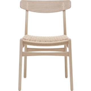 CH24 Wishbone-stol i træ med vævet'sædeoverflade