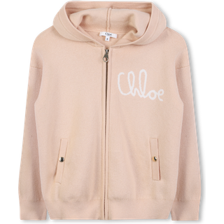 ChloÃ© Kids Logo cotton and wool zip-up hoodie - pink - Y 4