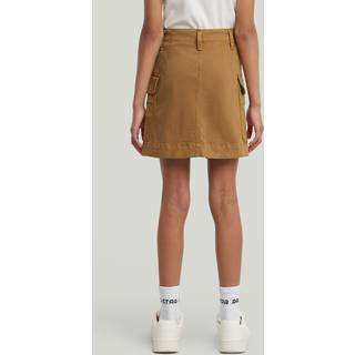 Girls Cargo Mini Skirt - Brown - girls