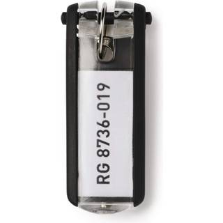 Durable Key Clip Nøglering/brik | Sort | 6 stk.