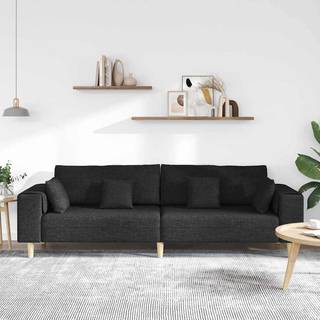 Stof Sofa Med Pude Sort 208 Cm Stof
