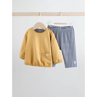 Next Yellow/Blue Gingham Baby Long Sleeve Top and Leggings Set 2 Piece (0mths-2yrs)