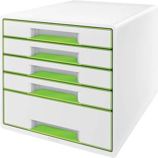 Desk Cube WOW 5-skuffer hvid-grøn, Leitz 52142054