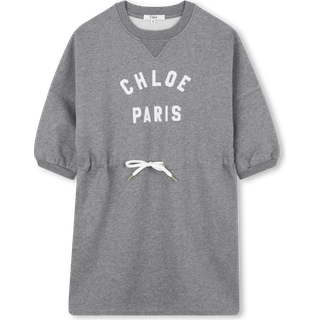 ChloÃ© Kids Logo cotton fleece dress - grey - Y 4
