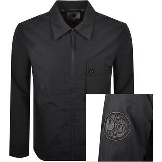 Pretty Black Heaton Zip Overshirt Black