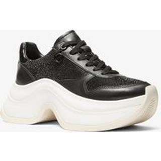 MK Arla Metallic Leather Trainer - Black - Michael Kors - EU 36