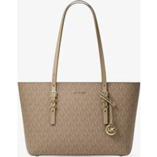 MK Quinn Medium Signature Logo and Leather Tote Bag - Natural - Michael Kors - ONE SIZE