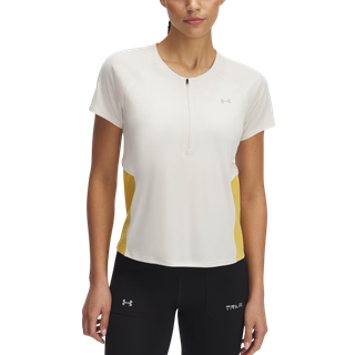 Under Armour Trail Run Women's Zip Short Sleeve Stone / Noble Gold / Reflective XL
