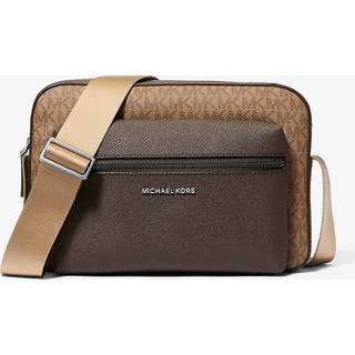 MK Hudson Textured and Signature Logo Camera Crossbody Bag - Natural - Michael Kors - ONE SIZE