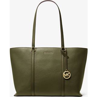 MK Temple Large Pebbled Leather Tote Bag - Green - Michael Kors - ONE SIZE