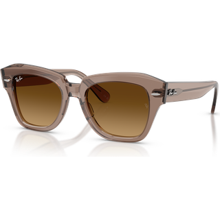 Ray - Ban Unisex RB2186 STATE STREET 682785 Solbriller Acetat Brun Brun Firkantet Normal Skygge