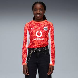PUMA Borussia Dortmund 25/26 Goalkeeper Long Sleeve Jersey Youth, Clothing, Glowing Red/Silver Mist, 13-14Y