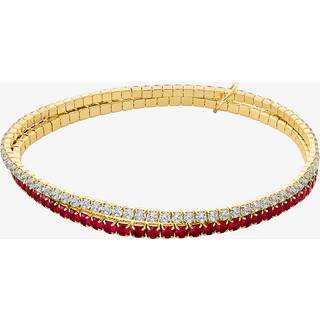 MK Cubic Zirconia Double Wrap Stretch Tennis Bracelet - Gold - Michael Kors - ONE SIZE