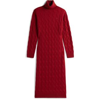 Cable Knit Midi Soft Wool Jumper Dress