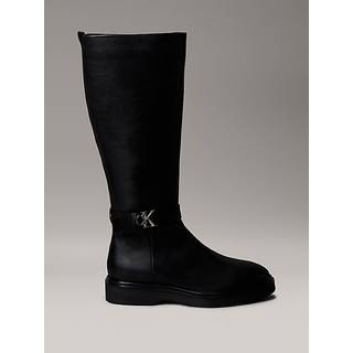 Leather Signature Logo Knee Boots - Black - EU 41