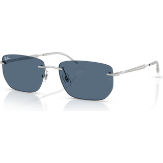 Ray - Ban Unisex RB3768 003/80 Solbriller Metal Sølv Blå Geometrisk Normal