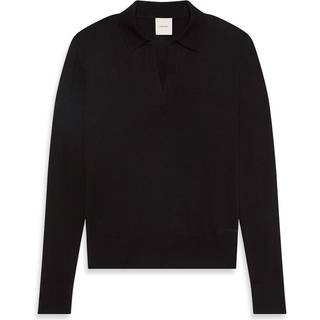 Merino Camp Collar Jumper - Black - XL