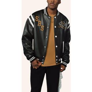 True Religion Retro Varsity Jacket Jet Black