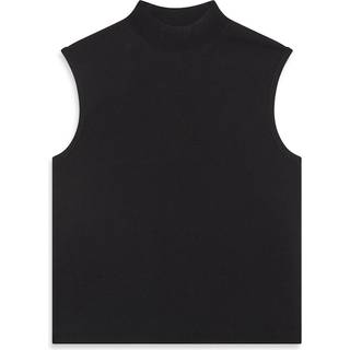Viscose Blend Mock Neck Gilet - Black - M