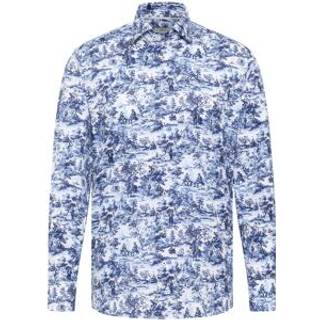MODERN FIT Shirt in dark blue printed
