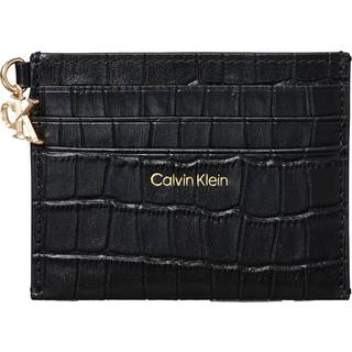 Leather Croc-Effect RFID Cardholder - Black - One Size