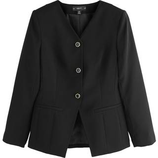 Next Black Collarless V-Neck Blazer