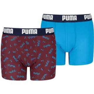 PUMA Boys&#39; Boxers (2-Pack), Clothing, Dark Red/Blue, 8