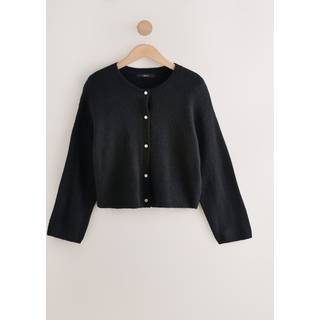 Next Blød strikket cardigan med rund hals og uld