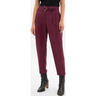 Afkortede bukser med regular fit i strygelet crepe