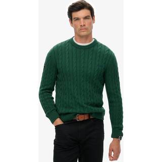 Superdry Superdry Green Cotton Cable Knit Crew Jumper