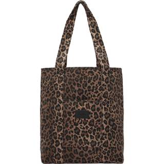 Tote Carmela printed canvas dark brown leo, taske i leo print