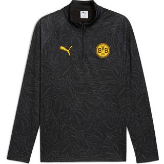 PUMA Borussia Dortmund Pre-match Quarter-Zip Top Men, Sport, Black/Yellow Sizzle, S