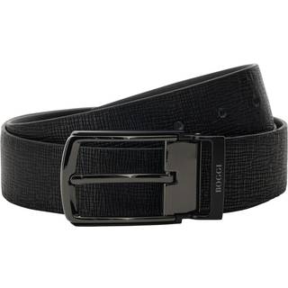 BOGGI MILANO Herren Gürtel schwarz Glattleder