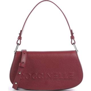 Coccinelle Myrtha Maxi Logo Skuldertaske mørkerød