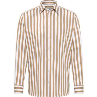 MODERN FIT Shirt in taupe striped