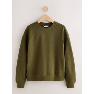 Next Olive Green Compact Cosy Soft Crew Neck Jumper With Ribbed Detail