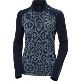 Lifa Merino Midweight Graphic 1/2 Zip W Navy Nordic Rose Ao (L)