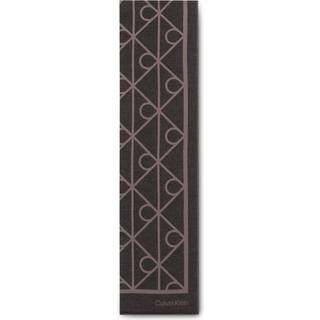 Soft Two-Tone Emblem Logo Scarf - Grey - One Size