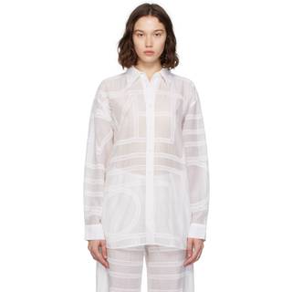 Toteme Embroidered cotton and silk voile shirt - white - XXXS